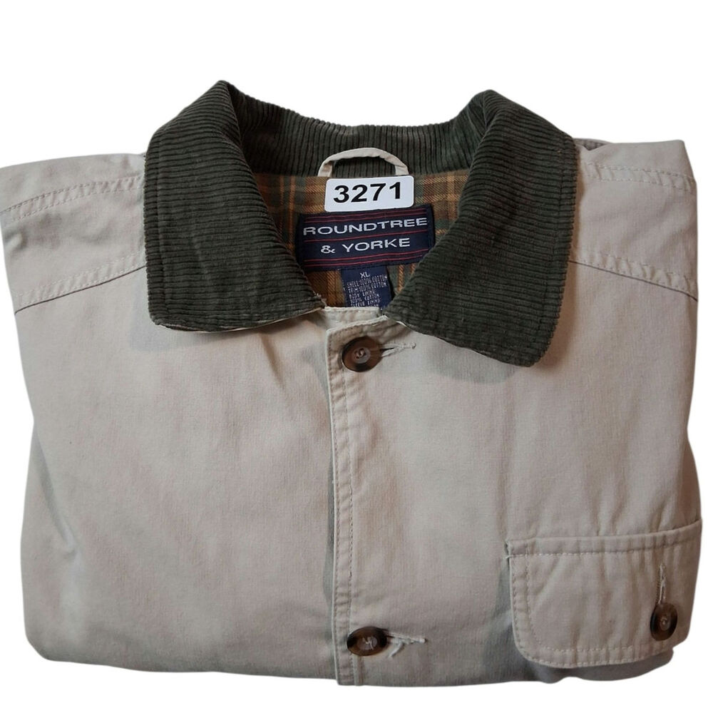 Y2K Vintage Roundtree & Yorke Men size XL Chore Barn Utility Field Corduroy Coat - Picture 5 of 16